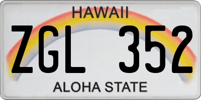 HI license plate ZGL352