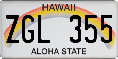 HI license plate ZGL355