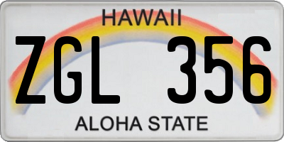 HI license plate ZGL356