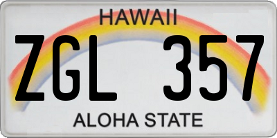 HI license plate ZGL357