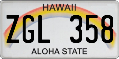 HI license plate ZGL358