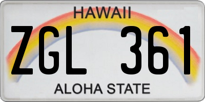 HI license plate ZGL361