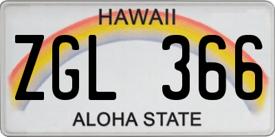 HI license plate ZGL366