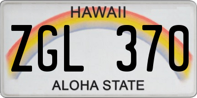 HI license plate ZGL370