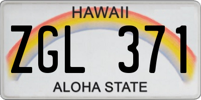 HI license plate ZGL371