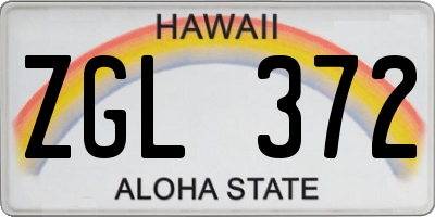 HI license plate ZGL372