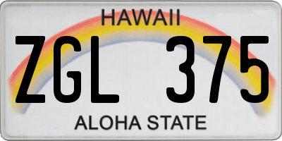 HI license plate ZGL375