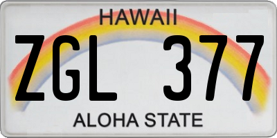 HI license plate ZGL377