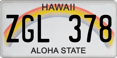HI license plate ZGL378