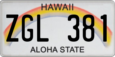 HI license plate ZGL381