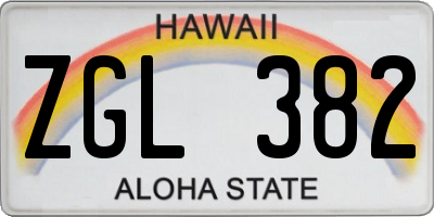 HI license plate ZGL382