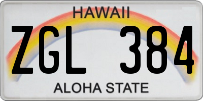 HI license plate ZGL384