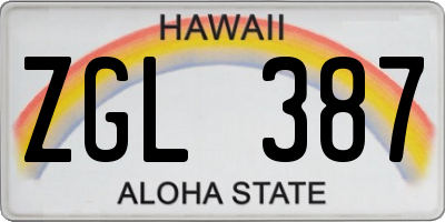 HI license plate ZGL387