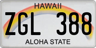 HI license plate ZGL388