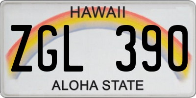 HI license plate ZGL390