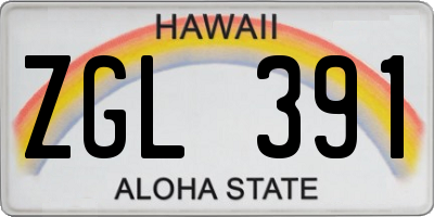 HI license plate ZGL391
