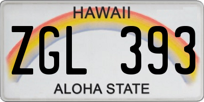 HI license plate ZGL393