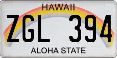 HI license plate ZGL394