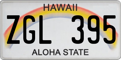 HI license plate ZGL395