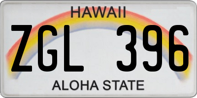 HI license plate ZGL396