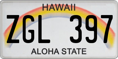 HI license plate ZGL397