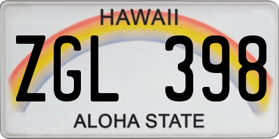 HI license plate ZGL398