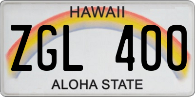 HI license plate ZGL400