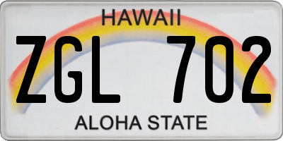 HI license plate ZGL702