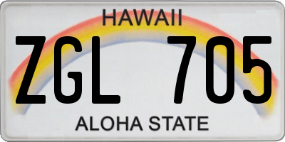 HI license plate ZGL705