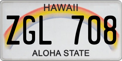 HI license plate ZGL708