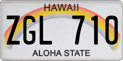 HI license plate ZGL710