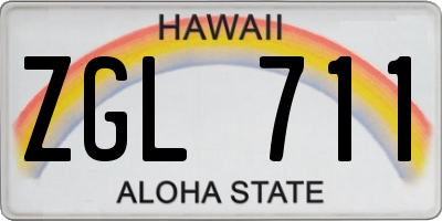 HI license plate ZGL711