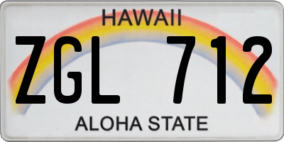 HI license plate ZGL712