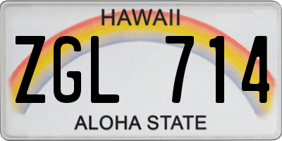 HI license plate ZGL714