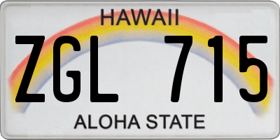 HI license plate ZGL715
