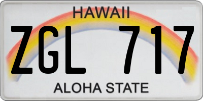 HI license plate ZGL717