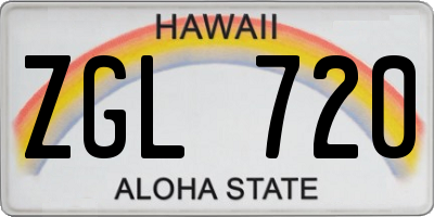 HI license plate ZGL720