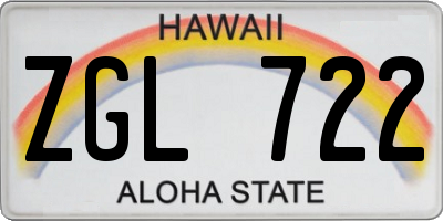 HI license plate ZGL722