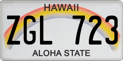 HI license plate ZGL723