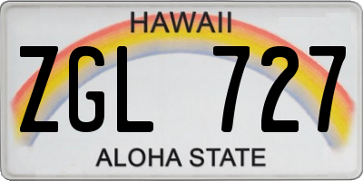 HI license plate ZGL727