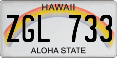 HI license plate ZGL733
