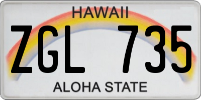 HI license plate ZGL735