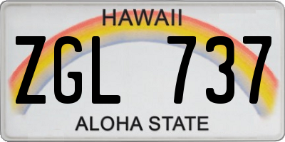 HI license plate ZGL737
