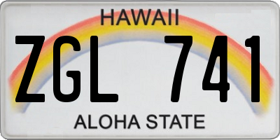 HI license plate ZGL741