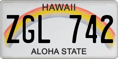 HI license plate ZGL742