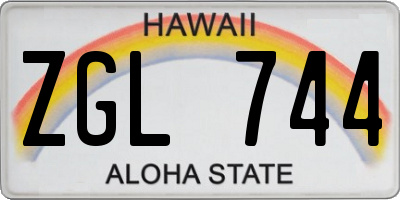 HI license plate ZGL744