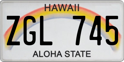 HI license plate ZGL745