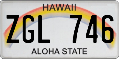 HI license plate ZGL746