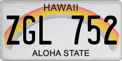 HI license plate ZGL752