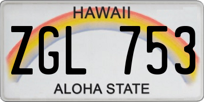 HI license plate ZGL753